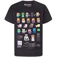Minecraft Camiseta para niños de Sprites-100% Algodón [12-13 años] [negro]
